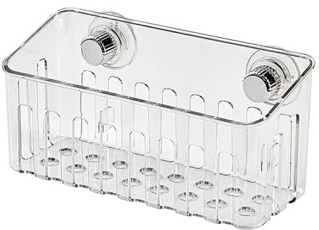 DONGKER Porta Spugna per Lavello, Portaoggetti Lavandino Trasparente in ABS con Ventosa, Organizer per Lavelli per Spugne da Piano Cucina, Sapone, Spazzola per Piatti, Paglietta