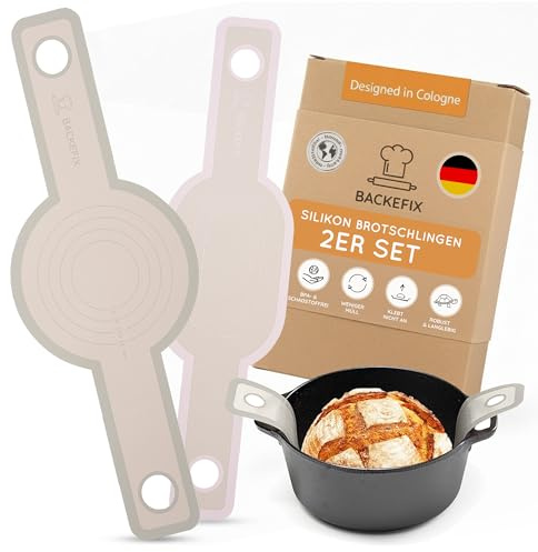 Backefix Runde und Ovale Brotschlinge aus Platin-Silikon 2er Set - die Brotbackmatte für die deine Backformen!