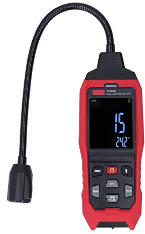 Hamwesh Rilevatore di Perdite di Gas, Sniffer a Gas Combustibile Portatile con Allarme Leggero e Audio per Uso Domestico, 0-9999ppm Gamma per Individuare il Metano Propan Eléaks