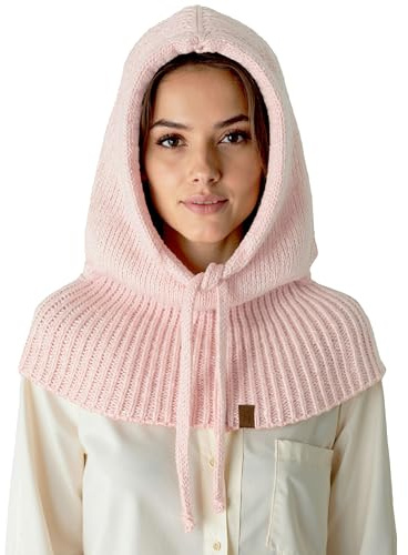 VIVISENCE Damen Schalkapuze Weiche Merinowolle Mit Kordelzug Wärmt Im Alltag