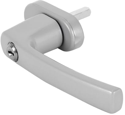 DUZEPA Juego de 2 manijas de aluminio con cerradura para ventanas, puertas y balcones (plateadas), con pasador de 35 mm de longitud y 4 llaves.