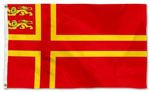 Drapeaux De Jardin La Normandie Avec Olaf Et Les Léopards Drapeau Extérieur Garden Flag Résiste Aux Intempéries Pour Balcon Fête Jardinage 90X150 Cm