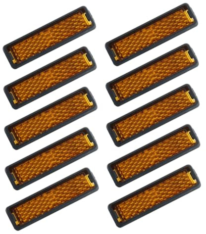 FUNOMOCYA 10 Pezzi Riflettori per Pedali di Bicicletta Arancioni in Foglio Riflettente Plastica per Sicurezza Notturna Accessori per Mountain Bike e Bici da Strada Visibilità Migliorata e