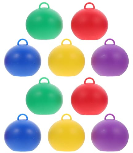 TOBBOMEY 10 piezas Pesas para Globos de Helio Reutilizables Unidades Colores Surtidos Peso Plástico Bola para Decoración Fiestas Cumpleaños