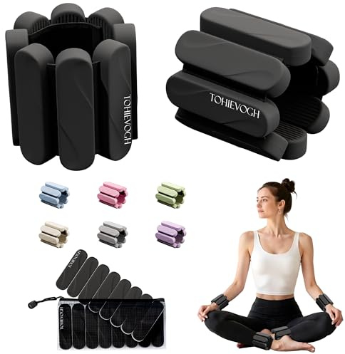 TohieVogh Wrist & Ankle Weights for Women Men (Select of 1/2lb Pair), Adjustable Ankle Weights w/Removable Modules, Wearable Leg Arm Weights Weighted Bracelet for Yoga Pilates Exercise Running