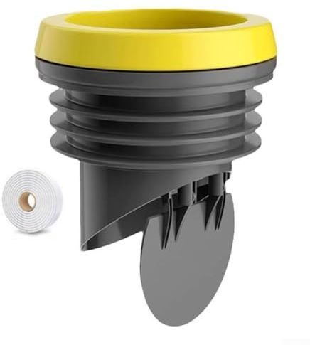 Flangia per WC con valvola anti-riflusso e striscia di tenuta, cera spessa per una tenuta sicura del WC, flange in PVC per installazione senza perdite,