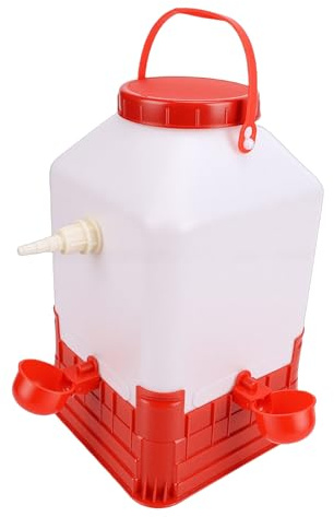 Fdit Automatisk Kycklingvattnare och Foderkombo, 10L 4 Skålar Plastfjäderfävattnare för Flera Kycklingar Gårdsbruk