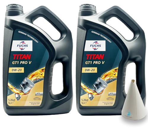 Fuchs Titan GT1 PRO V | 0W-20 | 10 L | kompatibel mit Volvo VCC RBS0-2AE | Motorenöl | Motoröl | Ölwechsel | Öl | SAE 0W20 | ACEA A1 / B 1 | mit Benzin & Dieselmotoren nach Freigabe