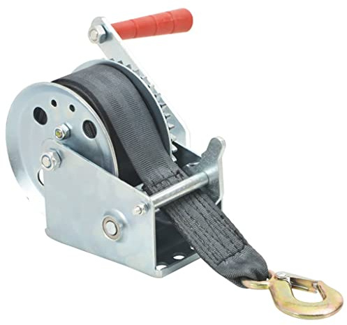 LoogCape Cabrestante de mano con correa, 540 kg, para todoterreno, remolque, industria, construcción, todoterreno, taller, garaje, tractor, barco, etc