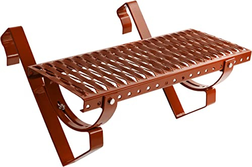 Parotec Dachtritt 40 cm Steigtritt für Dachziegel – RAL 8004 Ziegelrot | für Schornsteinfeger Komplett Steigtritt für Dachpfanne zum Einhängen Laufrost inkl. Montagematerial, 10 Farben