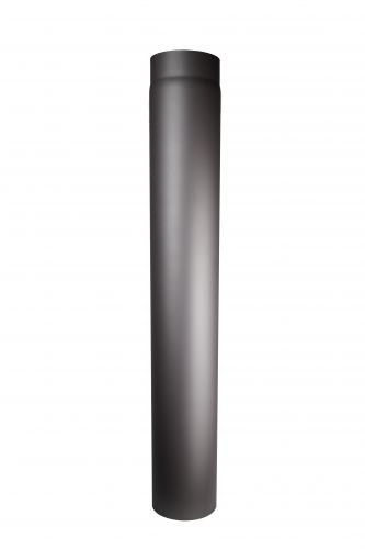 FIREFIX RD120/1 ugnsrör av 2 mm tjockt stål (rökrör) i 120 mm diameter, för eldstäder och eldplatser, senotherm, mörkgrå, 1000 mm lång