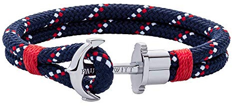 PAUL HEWITT Anker Armband PHREP - Segeltauarmband aus Nylon Anker Schmuck Streifen für Damen und Herren (Gold, Messing, Silber, Rose, schwarz) unisex