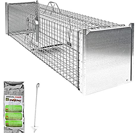 Gabbia Trappola per Animali Talpa Ratto Mouse Topo Nutria 130 x 34 x 34 cm Petigi