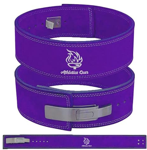 Gewichthebergürtel von AG – 10,2 cm breit & 8 mm dick Leder Gewichthebergürtel mit Hebelschnalle – Gym Lifting, Powerlifting, Workout, Gewichthebergürtel für Männer und Frauen (lila, XX-Large)