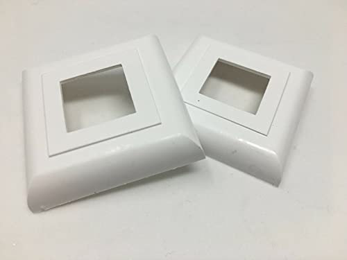 2 x Abdeck Rosetten Eckig für Geländer | Rohre | Heizungen Weiß (30x30)
