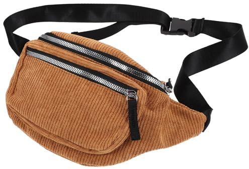 VALICLUD Cord Hüfttasche Für Damen Outdoor Brusttasche Gürteltasche Tragbare Umhängetasche Geeignet Für Reisen Radfahren Und Einkaufen