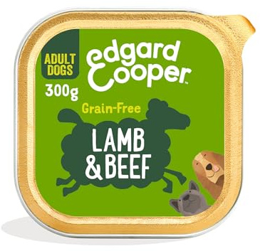Edgard & Cooper Nassfutter für Hunde, (Lamm & Rind, 300g x 18), Getreidefrei, natürliche Zutaten und frisches Fleisch, voller essentieller Aminosäuren