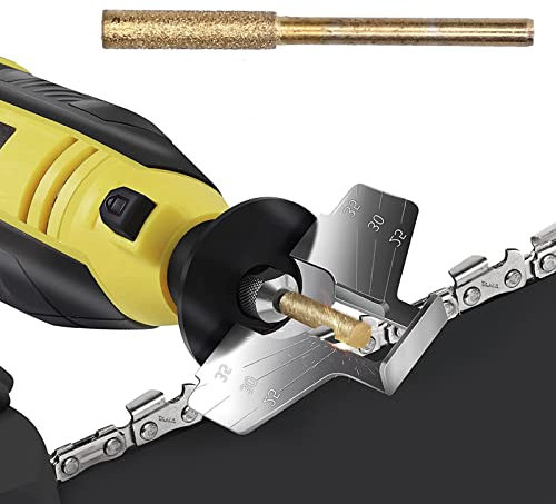 Affuteuse de chaine tronconneuse, 20 pièces diamant tronçonneuse affûteuse tête de meulage fichier rotatif affûtage ensemble d'outils pour la céramique, le verre de jade, carbure cémenté(4mm-or)