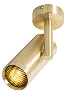 Qazqa Diseño Diseño spot dorado ajustable - Scopio Miel Aluminio/Acero Redonda Adecuado para LED Max. 1 x 10 Watt