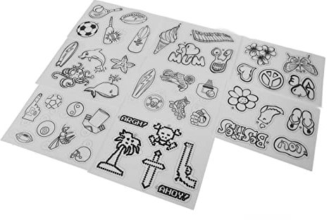 Schrumpffolien, Verschiedene Designs, Schrumpfpapier für Schlüsselanhänger, Schmuck, (Sports Series JS-85 (8 Stück/Packung))