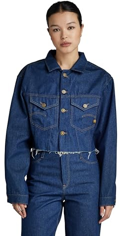 G-STAR RAW Relaxed Cropped Cutoff jacka, Blå (raw denim D24338-D547-001), S