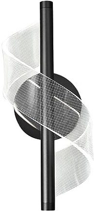 Sharplace Moderne Wandleuchten, Leuchten-LED-Beleuchtung, Spiral-Acryl-Luxus, 12-W-Wandleuchte, LED-Aluminium-Wandleuchten für Nachttisch-Innendekoration, Schwarz