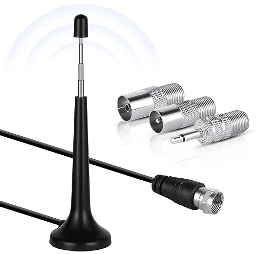 Adiwo DAB UKW Radioantenne,Antenne 3 m Verlängerungskabel 75 Ohm FM UKW Radio Antenne für Tuner Stereo-Verstärker Heimkino-System Heimkino-System HiFi-Receiver