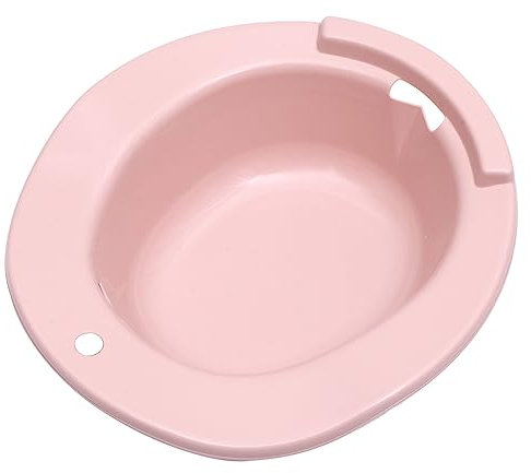Sitzbadewanne aus Pp für Haushaltstoiletten, Rosa, mit Wandhaken