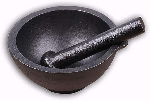 Robustes Mörser- und Stößel-Set aus Gusseisen – langlebiges Küchengerät zum Mahlen, Zerkleinern und Mischen von Gewürzen – ideal für private und gewerbliche Küchen