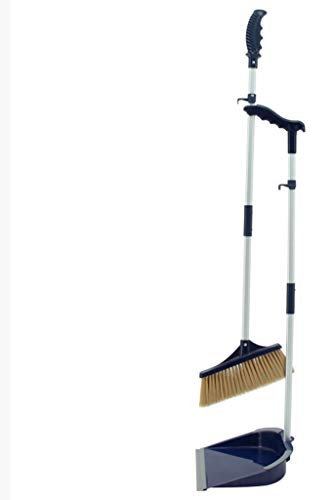 AGrAdi NLIAN- Ensemble de Pelle à poussière et de Brosse à Long Manche Lobby Home Modern Comfort Grip Flexible Durable Sweeper Buckle Design for Schools Hotel Hospital Sweep Set