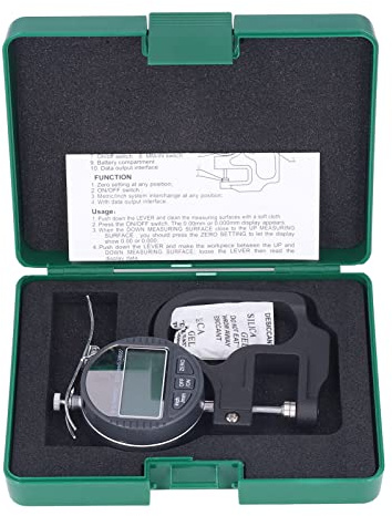 Strumento di Misurazione dello Spessore, Spessimetro Digitale LCD Indicatore Quadrante Rotondo Micrometro Precisione 0,001 Mm per Carta, Spessimetri Industriali