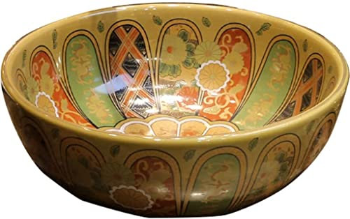 DDNGEJ Lavandino per lavabo sopra Il bancone, lavabo per lavabo Lavabo da appoggio Vintage colorato per Bagno Lavabo in Ceramica Artistica da Giardino