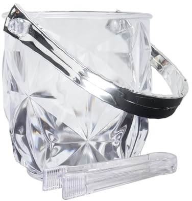 Dmnnlp 1,3L Récipient à glaçons en acrylique avec pince, seau à glaçons pour champagne - Refroidisseur de glaçons pour foyer, bar, fête - Transparent