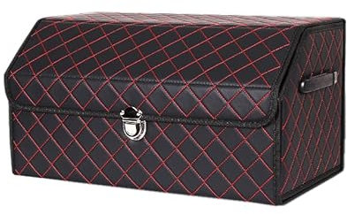 FSTTGG Auto Kofferraumtaschen für Mercedes-Benz C-Class W206 2022-2024, Autotasche Hohe Kapazität Kofferraum-Organizer Innenausstattung,A Red-2 53 * 32 * 30