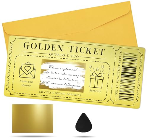 Teyomi 1 Biglietto d'oro con buste, biglietti a sorpresa gratta e scopri per scrivere il tuo speciale per il compleanno, regali per fidanzate, mogli, biglietti di San Valentino, biglietti di Natale
