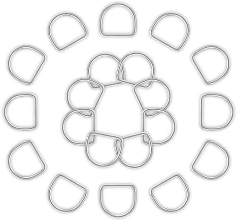 Mabor 20 Stück Edelstahl D Ringe 25mm Halbrunder D-Ringe Silber D Ring für Taschenzubehör Rucksack Bastelzubehör Karabiner Gürtelschnallen