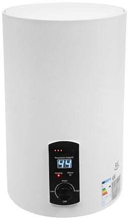 Elektrischer Warmwasserspeicher 30 L, Elektro Warmwasser Boiler mit Handbrause, Wandmontiert Elektrospeicher Warmwasser Heizung 25-75°C, 2000W 220 Volt, Weiß