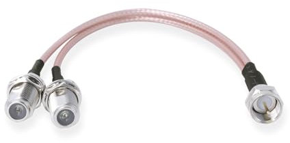 Elecbee F-Tip Coaxial Cable Splitter F Type Male to F Type Double Female Cable to RG179 Wire 2 in 1 Network Adapter Cable for Cable Connectors TV Satellite Receiver