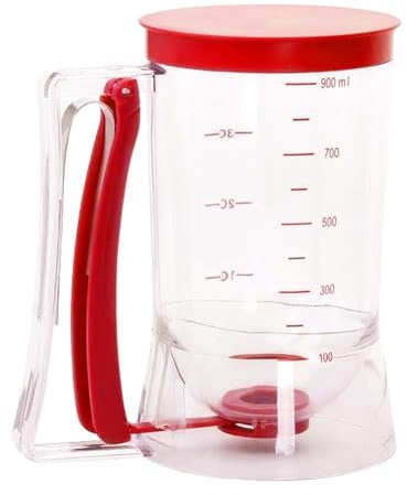 Pancake Dough Dispenser - Cupcake Muffin | Portable Dough Dispenser Tool | Dough Pourer Dispenser | Leak-Proof Pancake Separator with Measuring Label for Pancakes And Pancakes