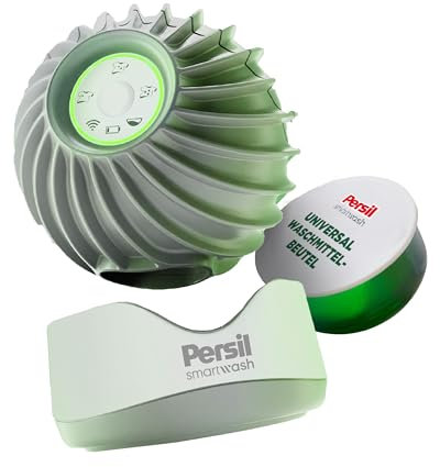 Persil Smartwash Starter-Set (20 WL), smartes Waschmittel Dosier-System passt Waschmittel Dosierung basierend auf Beladung, Verschmutzungsgrad und Wasserhärte an, 1 x Gerät & 1 x Beutel (20WL)