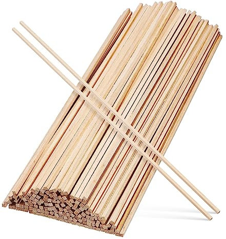 Sewroro Palitos de Madera para Manualidades DIY 100 Piezas Cuadrados Naturales 300x3x3 Mm Creativos para Bricolaje Escolares y Decorativos Artesanales