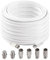 KUOQIY 20m 75 Ohm Cable Coaxial RG6, F Macho a F Macho Alta Velocidad Cable Antena TV RG6, con 6 Piezas Acopladores de Extensión, para Caja de Cables, TV, Satélite, Enrutador Digital