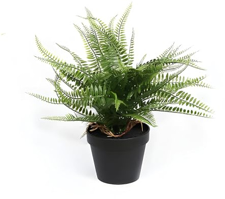 Acihety Helecho artificial como real, 35 cm, helecho artificial Boston en maceta, helechos falsos para el hogar, oficina, jardín y decoración de mesa, planta de interior realista para interiores