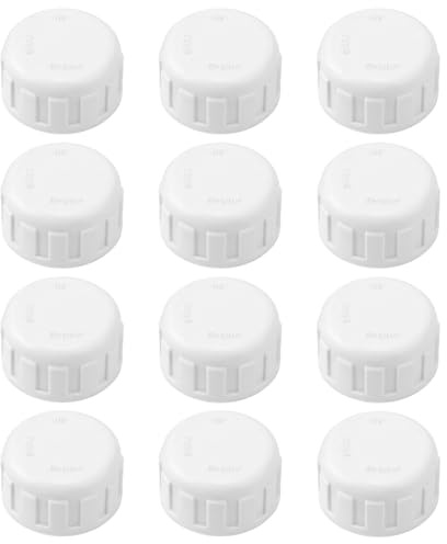 BOXOB 12 Stück 1/2 Zoll PVC-Rohrverschraubungen, Innengewinde-Kappenstecker Adapter PVC-Rohrkappe für Sanitär-Heimwerkerprojekte Rohrreparatur und Bewässerungssysteme BSPT-Anschluss (weiß)