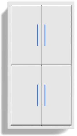 BSEEDLIFE Double Interrupteur Mural,2 Gang 1 Voie+2 Gang 1 Voie 150 * 80mm,Interrupteur avec Cadre PC et Indicateurs LED,Installation Facile,Blanc