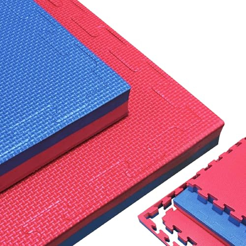 G5 HT SPORT【Pavimentazione Ad Incastro Antiscivolo In EVA 100×100×2cm】Kit 2-4-6-9-10pz Pavimento Sportivo a Puzzle Grip Home Gym,Sala Pesi,Ludico, Lavabile (ROSSO/BLU, 6 PZ (100 * 100 * 2CM))