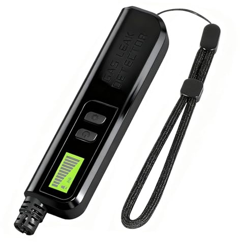 Rilevatore Gas e Monossido di Carbonio, Rilevatore Metano per GPL/Gas Naturale/Carbone, Monitor di Metano e Propano Butano, Portatile con Display LCD (Nero)