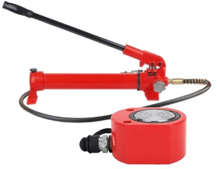 Martinetto a basso profilo con pompa manuale, martinetto con capacità 30 t con pompa manuale CP-700, molteplici angoli di utilizzo, per la costruzione navale e di ponti(Size:50T jack+CP-700 hand pump)