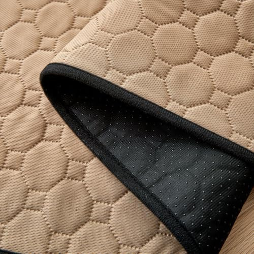 Mateju Wiederverwendbare Puppy Pads, 2 Stück Welpen Unterlage Urin Absorption PIPI Matten für Hunde Welpenunterlagen Mehrweg Waschbar Trainingspads für Hunde Katze (Khaki,50x70cm)
