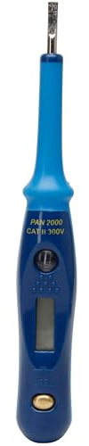 Kopp Phasenprüfer Spannungsprüfer PAN2000, einpolig mit LCD-Display und Glimmlampe,12-230 VAC, 12-48 VDC, CAT II 300V, blau, 324240001